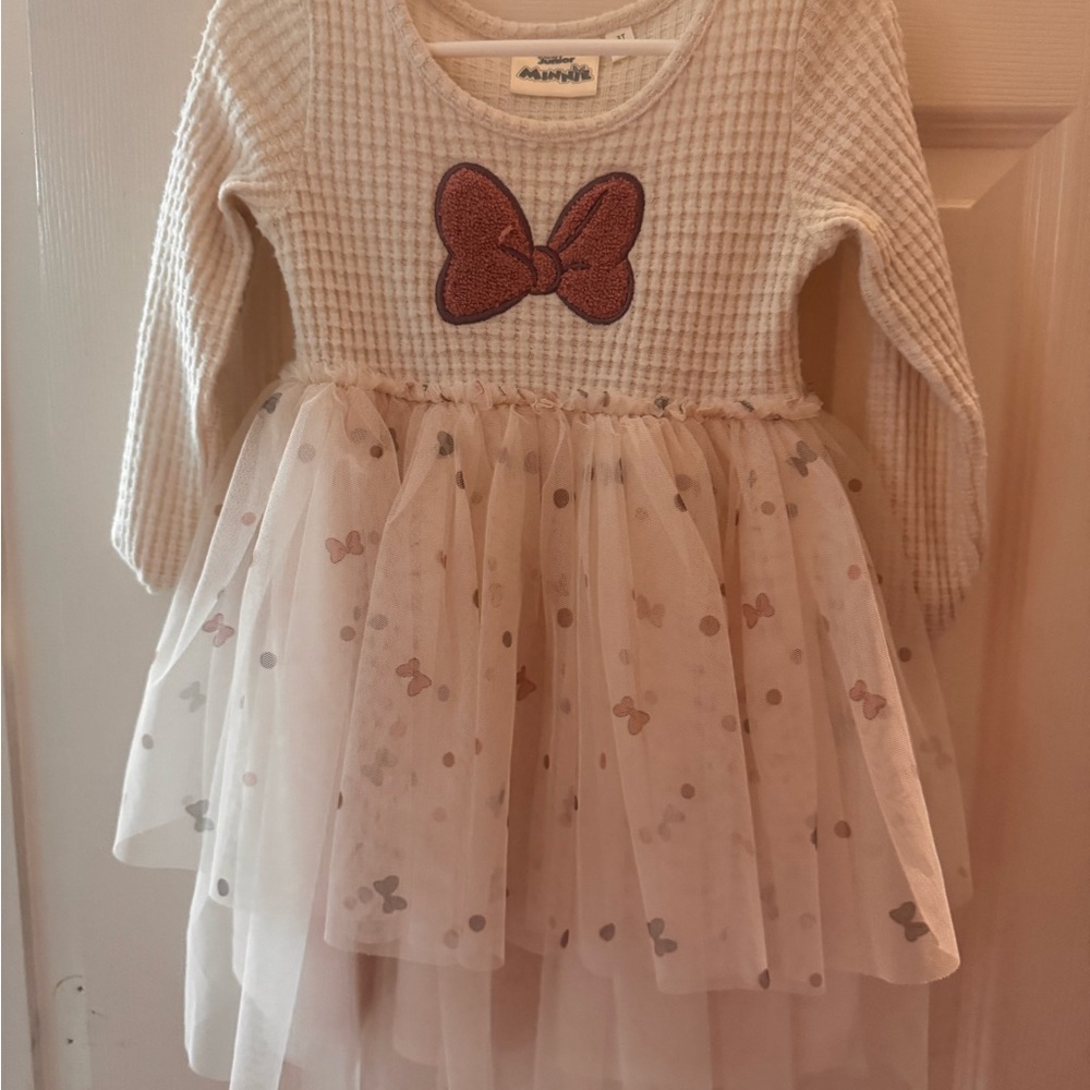 Disney Cream and Pink Bow Kids Dress